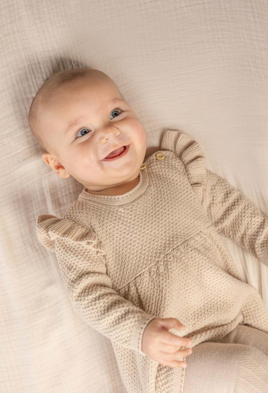 Jurk Little Dutch baby bunny sand OP=OP